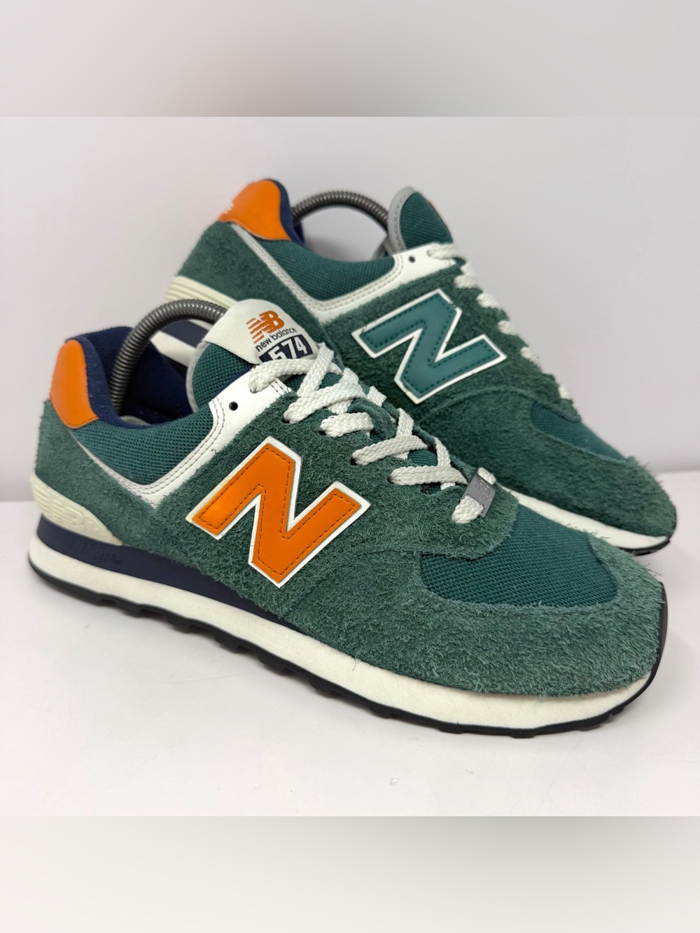 New Balance Men’s 574 Retro Running Sneakers Sz 9 Green Suede Miami Pack U574DI2